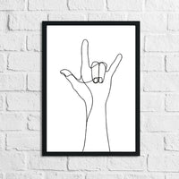 Hand Rock Fine Line Work Bedroom Home Bathroom Wall Decor Print