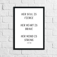 Her Soul Is Fierce Wall Decor Quote Print