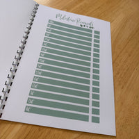 Binded Eucalyptus Leaf Weight Loss & Diet Tracker Journal A4 Diary - Up To 1 Year Measurements Goals Weigh Ins + Lots MORE!