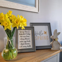 Hello Spring Yellow Floral Flower 2022 Spring Seasonal Wall Home Decor Print