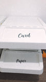 Personalised Custom 4cm Tall Any Wording Recycle Box Caddy Bin Organise Sticker Vinyl Labels - Assorted Fonts (See Second Image)