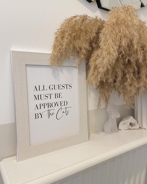 All Guests Must Be Approved By The Cats Animal Wall Decor Simple Print