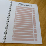 Binded Rose Gold Pink Pretty Weight Loss & Diet Tracker Journal A4 Diary - Up To 1 Year Measurements Goals Weigh Ins + Lots MORE!