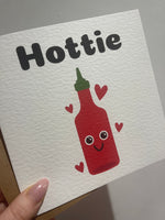 Hottie Valentines Day Funny Humorous Hammered Card & Envelope