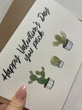 You Prick Cactus Valentines Day Funny Humorous Hammered Card & Envelope