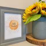 Hello Sunshine Sun Summer Seasonal Wall Home Decor Print