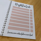 Binded Rose Gold Pink Pretty Weight Loss & Diet Tracker Journal A4 Diary - Up To 1 Year Measurements Goals Weigh Ins + Lots MORE!