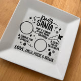 Personalised Dear Santa Christmas Eve DIY Create Own Plate / Tray Black Vinyl Christmas Sticker