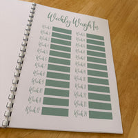 Binded Eucalyptus Leaf Weight Loss & Diet Tracker Journal A4 Diary - Up To 1 Year Measurements Goals Weigh Ins + Lots MORE!