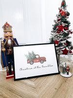 Personalised Christmas At The Surname Truck Winter Christmas Seasonal Wall Home Decor Print