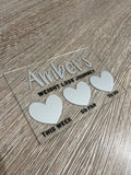 Personalised Name 10x15cm Magnetic Clear Acrylic Heart Whiteboard Weight Loss Journey Sign Plaque & Drywipe Pen