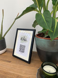 Personalised Wifi Green Splatter Scan Me! Wi-fi Q-R Scan Home Wall Decor Print