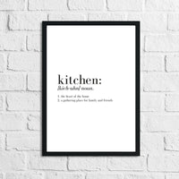 Kitchen Definition Simple Wall Decor Print