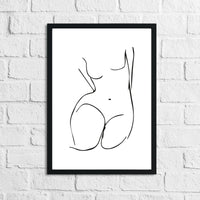 Naked Body Fine Line Work Bedroom Home Bathroom Wall Decor Print