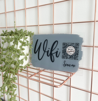 Custom Wifi QR Code Scan Me Painted Clear Acrylic 10x15cm Magnetic Plaque Sign