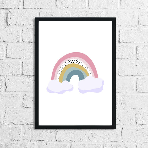 Rainbow Cloud Nursery Children's Room Wall Decor Print