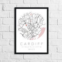 Couple Personalised Valentines Love Engagement Wedding Any Place Circle City Print Coordinates Wall Decor Print